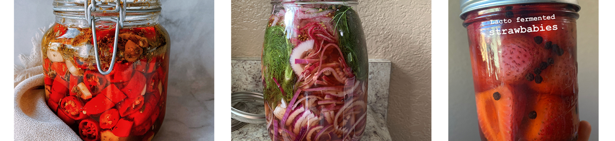 three images of home ferments